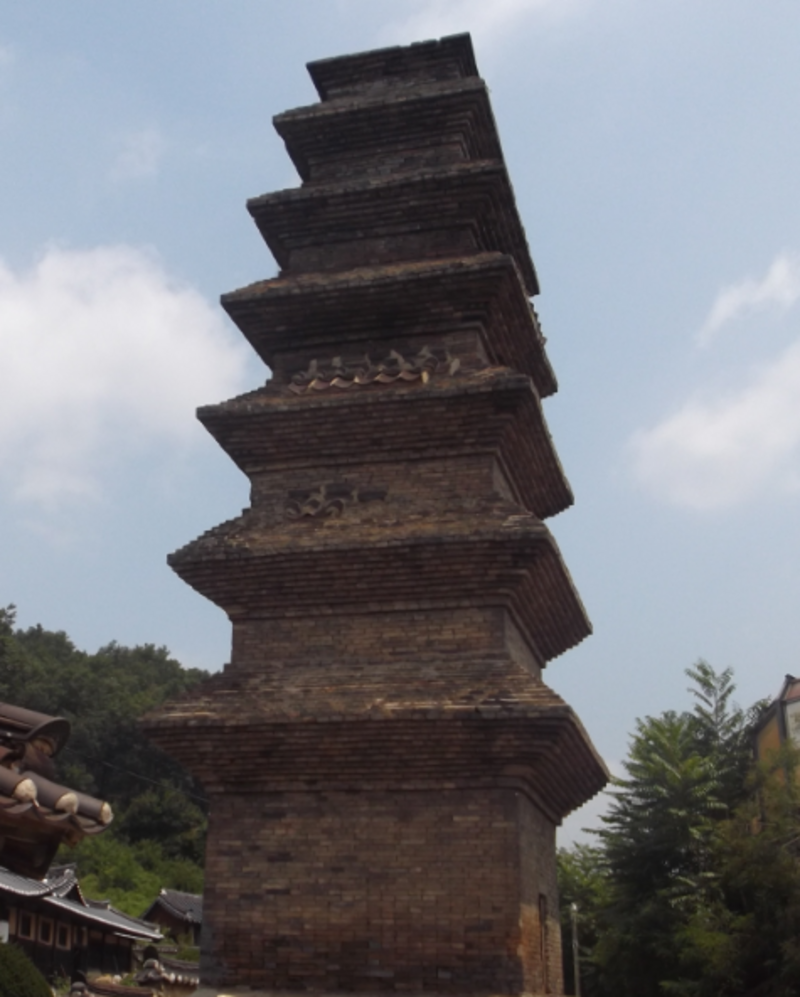 Seven-story Brick Pagoda at Beopheungsa temple site in Andong, Korea